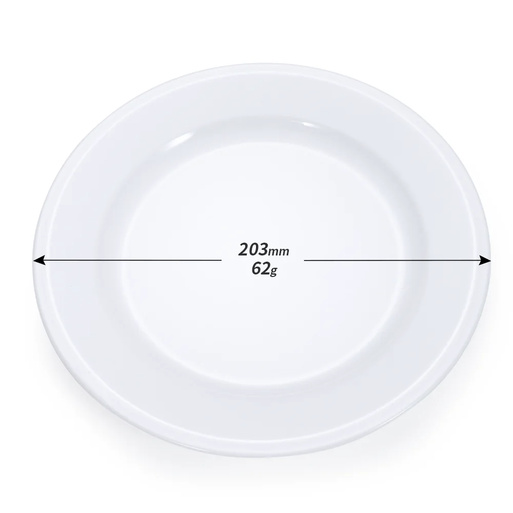 

Wholesale 8 inch BPA free white PS plastic sublimation dinner plates for restaurant