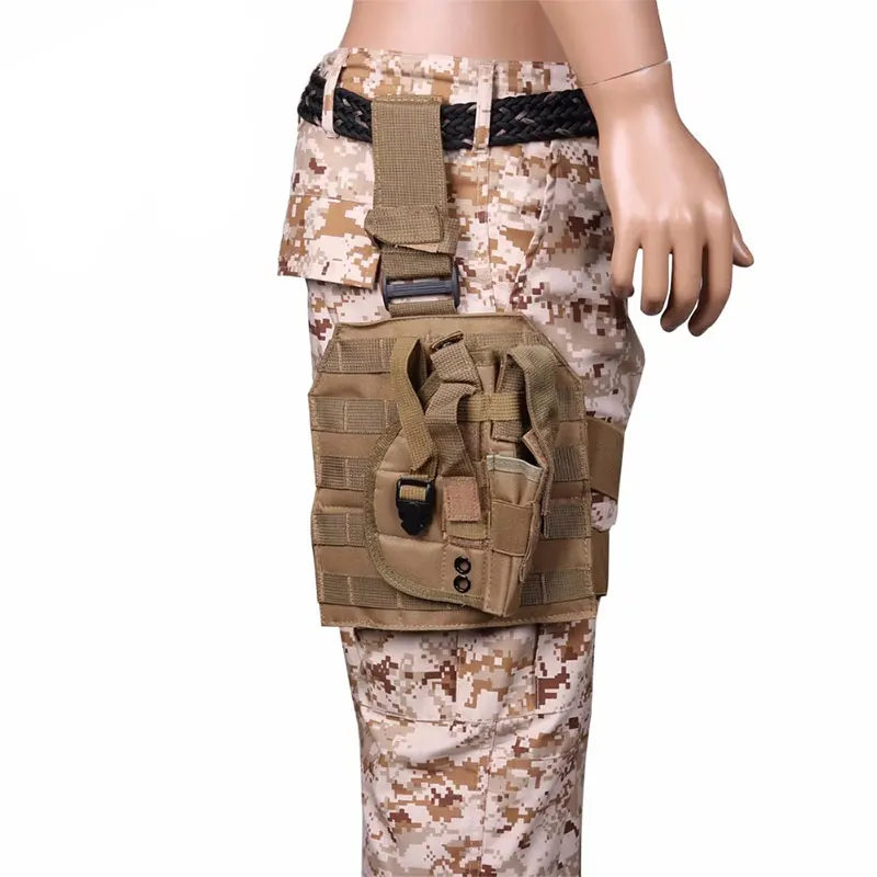 

Molle Gun Case Adjustable Tactical Holster Puttee Thigh Leg PB 075 Pistol Airsoft Gun Holster Pouch with Magazine Pocket Bag, 5 colors available