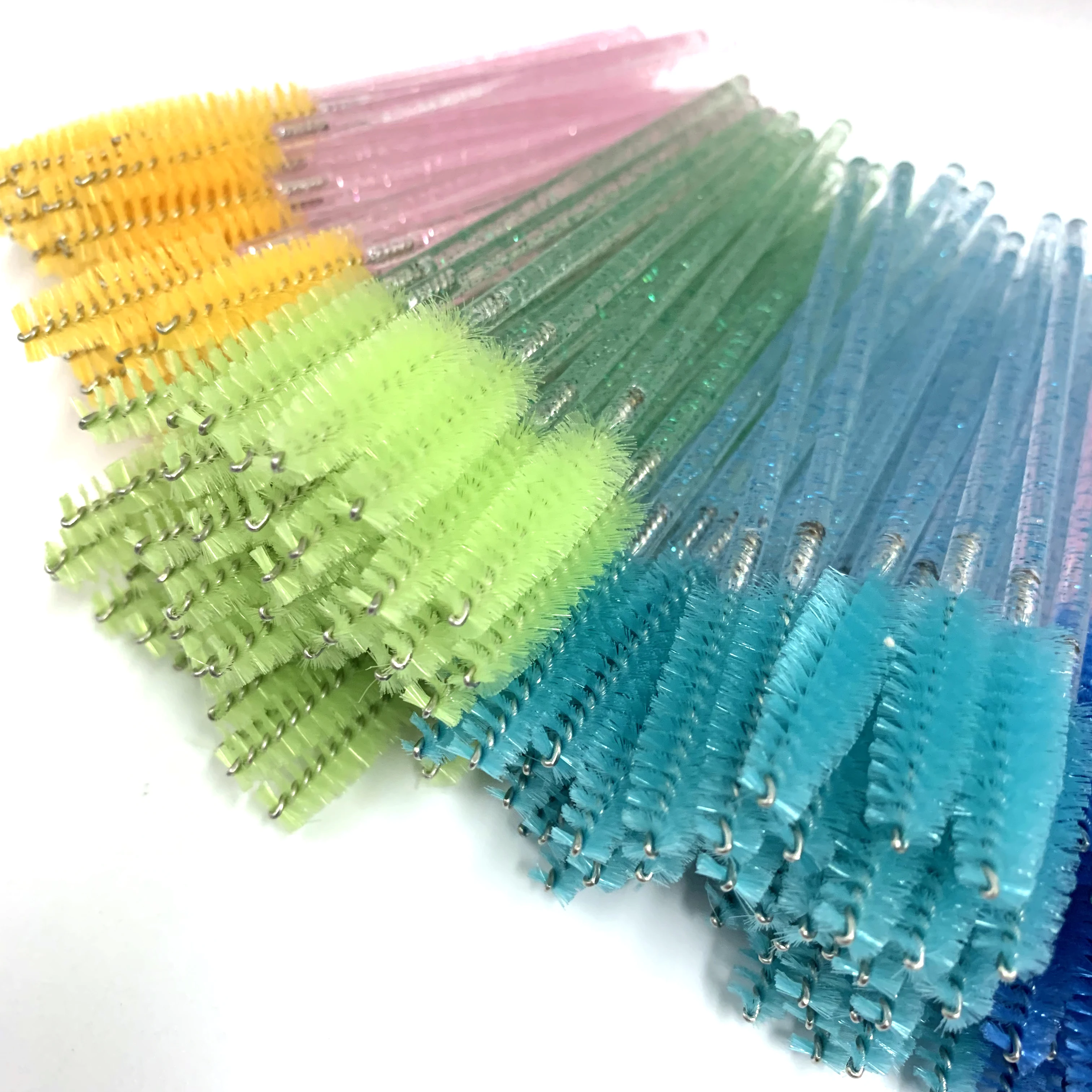 

50 pieces disposable eyelash mascara brushes makeup eyelash cleaner brushes lash brush eyelash silicone, Mixed colors