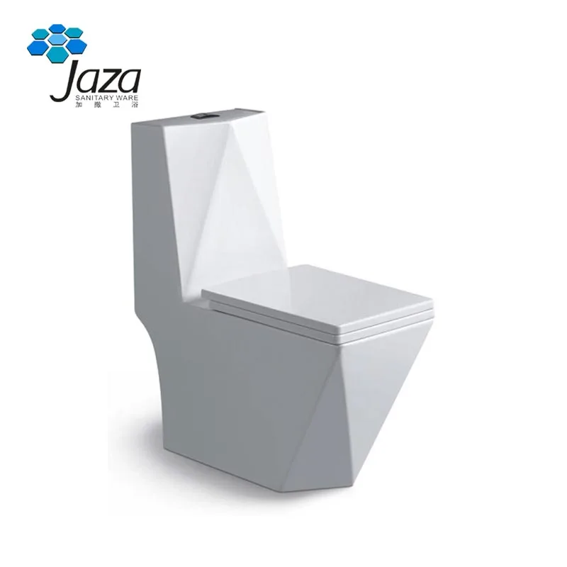 A-P1735 Diamond shape pure white one piece water closet porcelain wc up flush toilet