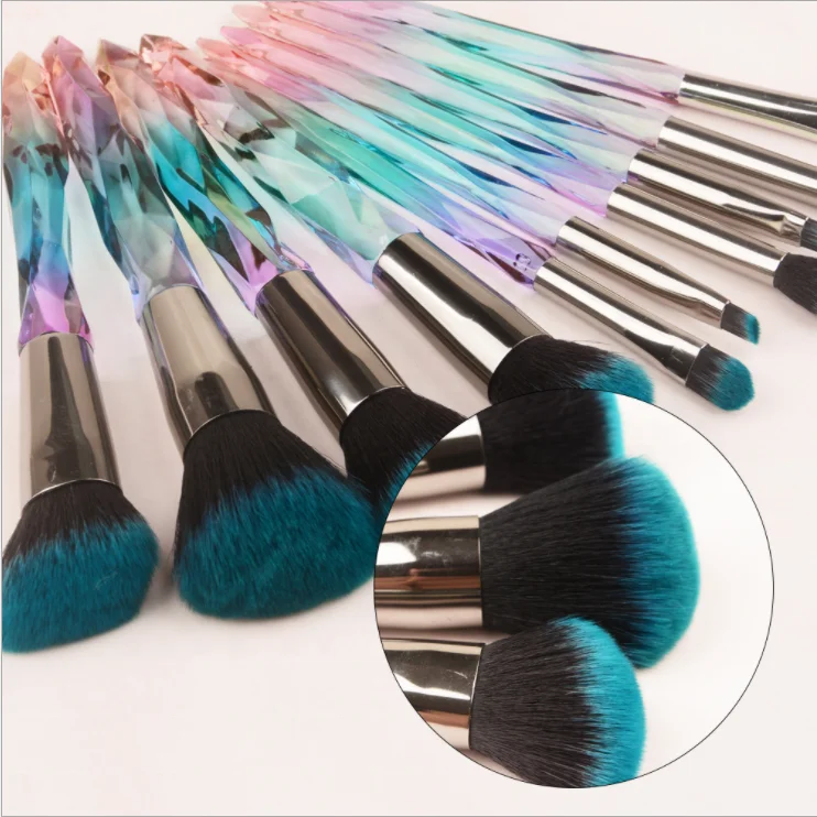 
Hot OEM 10pcs brushes makeup diamond crystal makeup brush 