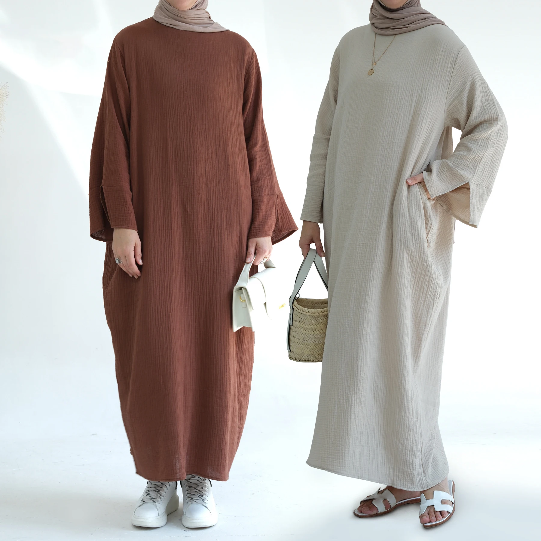 

Middle Eastern Dubai Turkey Autumn and Winter Women Dresses Islamic Clothing Muslim Dress Abaya Kaftan