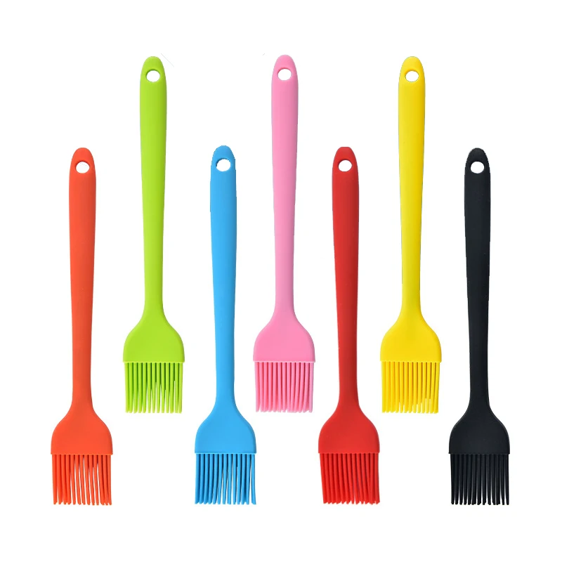 

Heat Resistant Basting Brush Silicone Pastry Baking Brush BBQ Sauce Marinade Meat Glazing Oil Brush, Blue,green,red,pink,orange, yellow, black