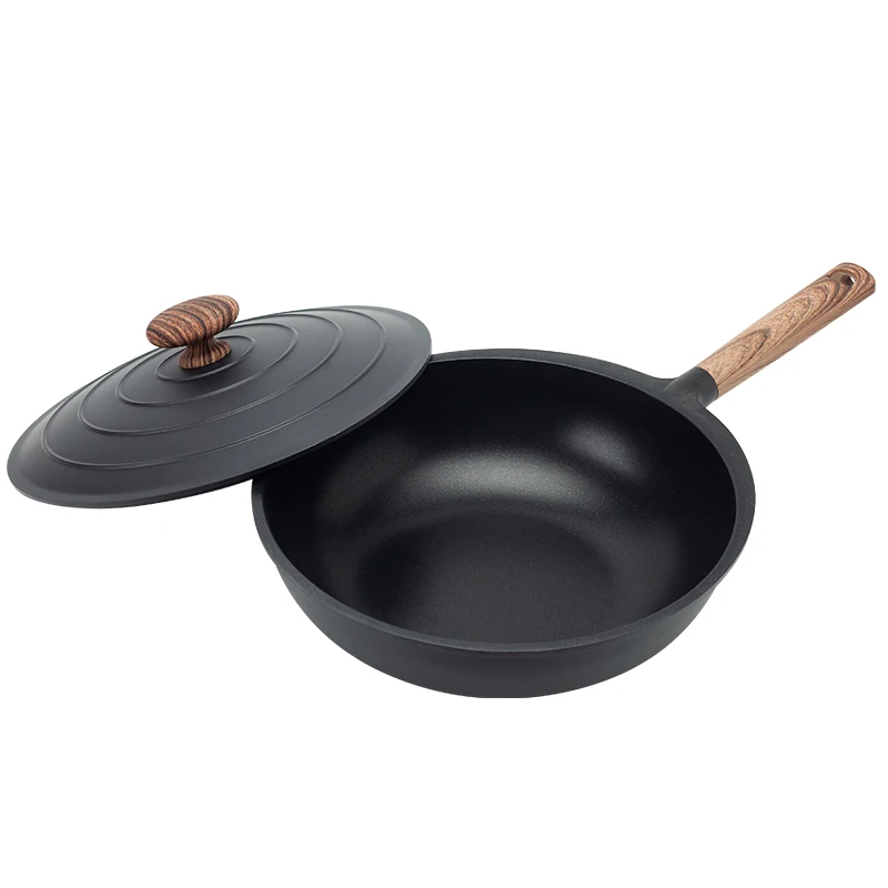 

30cm High quality wok nonstick frying pan with cover