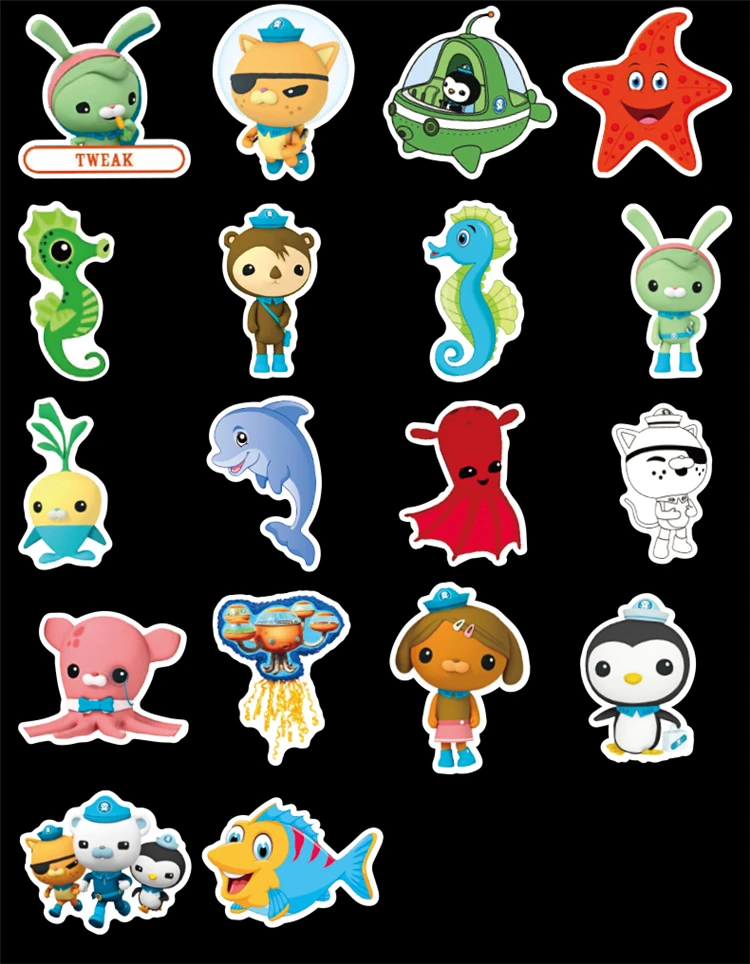 Octonauts Sticker Pack 50 Stickers Waterproof And Durable Stickers