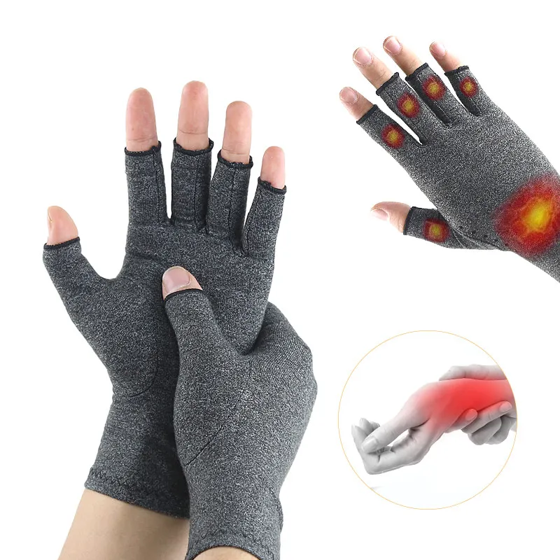 

Arthritis Hand Compression Gloves for Women & Men Fingerless Design Useful for Carpal tunnel relief Typing Raynauds & RSI