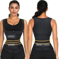 

Lover-Beauty Wholesale Private Label Latex Two Belt 9 Steel Boned Zipper Women Waist Trainer Vest