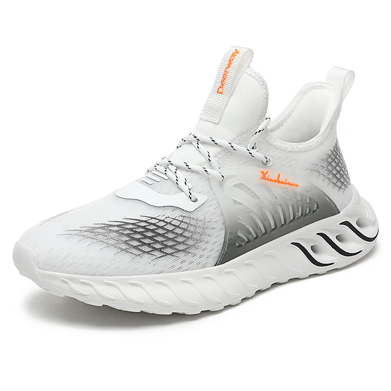 

New fashion fish silk net leisure trend sneakers flying knit socks sneakers, 3 colors