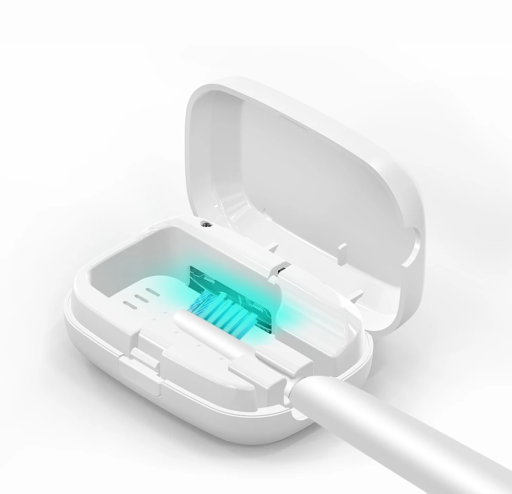 

Cheap Price Professional Head Drying Toothbrush Sterilizing Box Mini Portable Automatic UV Toothbrush Sterilizer, White green