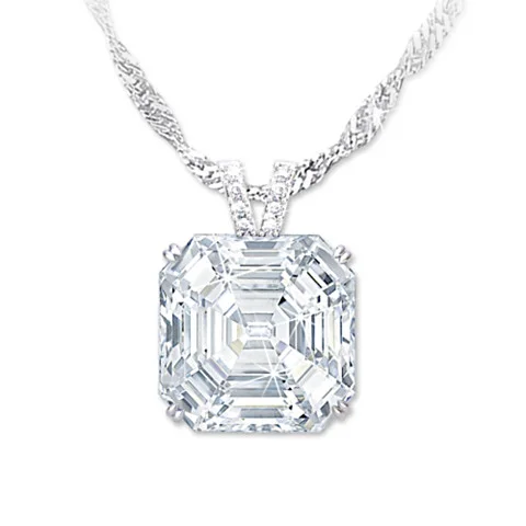 

New geometric white crystal jewelry princess pendant simple necklace