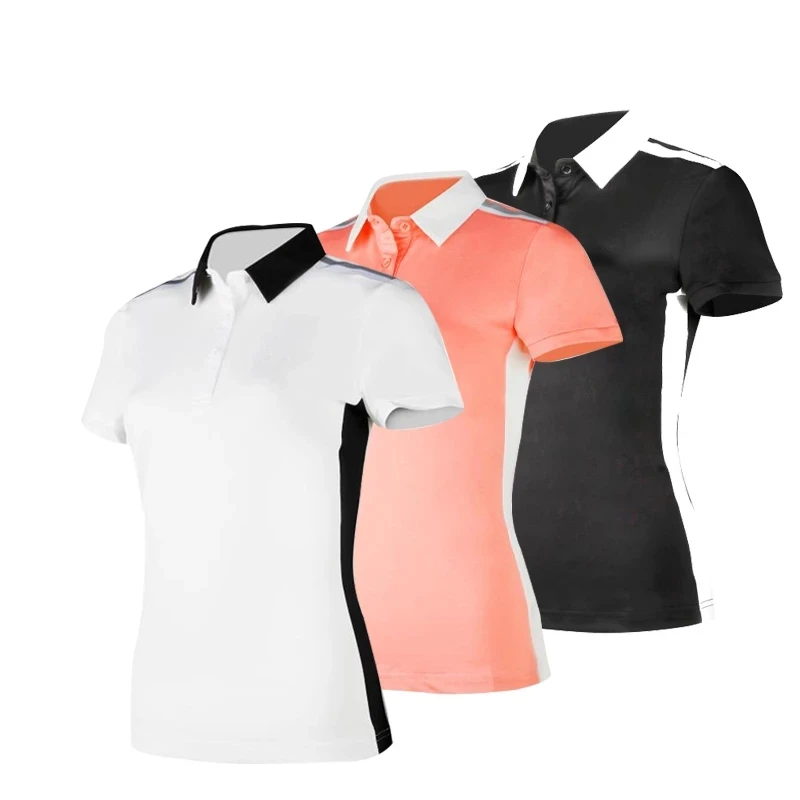 

wholesale custom logo 100% polyester women golf polo shirts