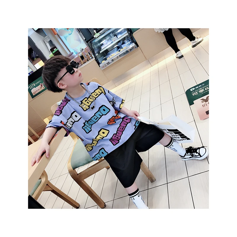 

New Fashion Summer Hot Sale 100%cotton Printed Tops Children T-shirts