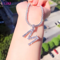 

Foxi Jewelry Custom Alfabeto Silver Plated Tennis Personalized Name Letter Choker Initial Pendant Women Diamond Necklace