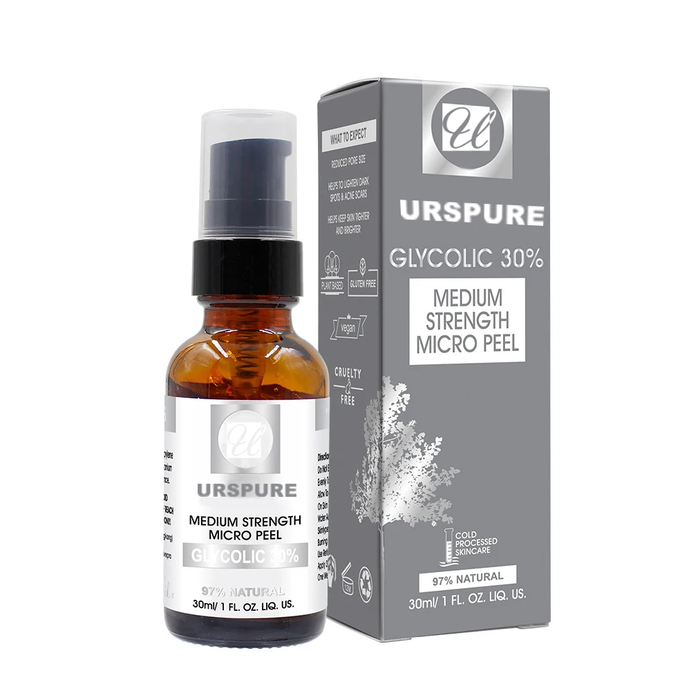 

Private label oem wholesale serum for skin care whitening exfoliating peeling solution glycolic acid 30% serum for face