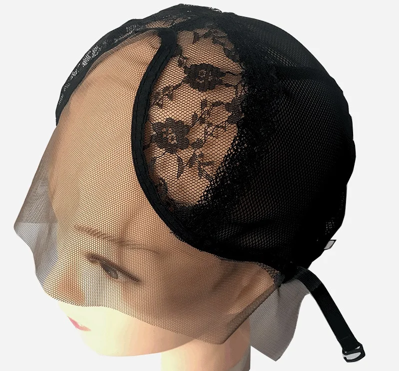 
U shaped front lace elastic New Black mesh weaving Spandex band Stretchable Lace Wig Caps  (62401695051)