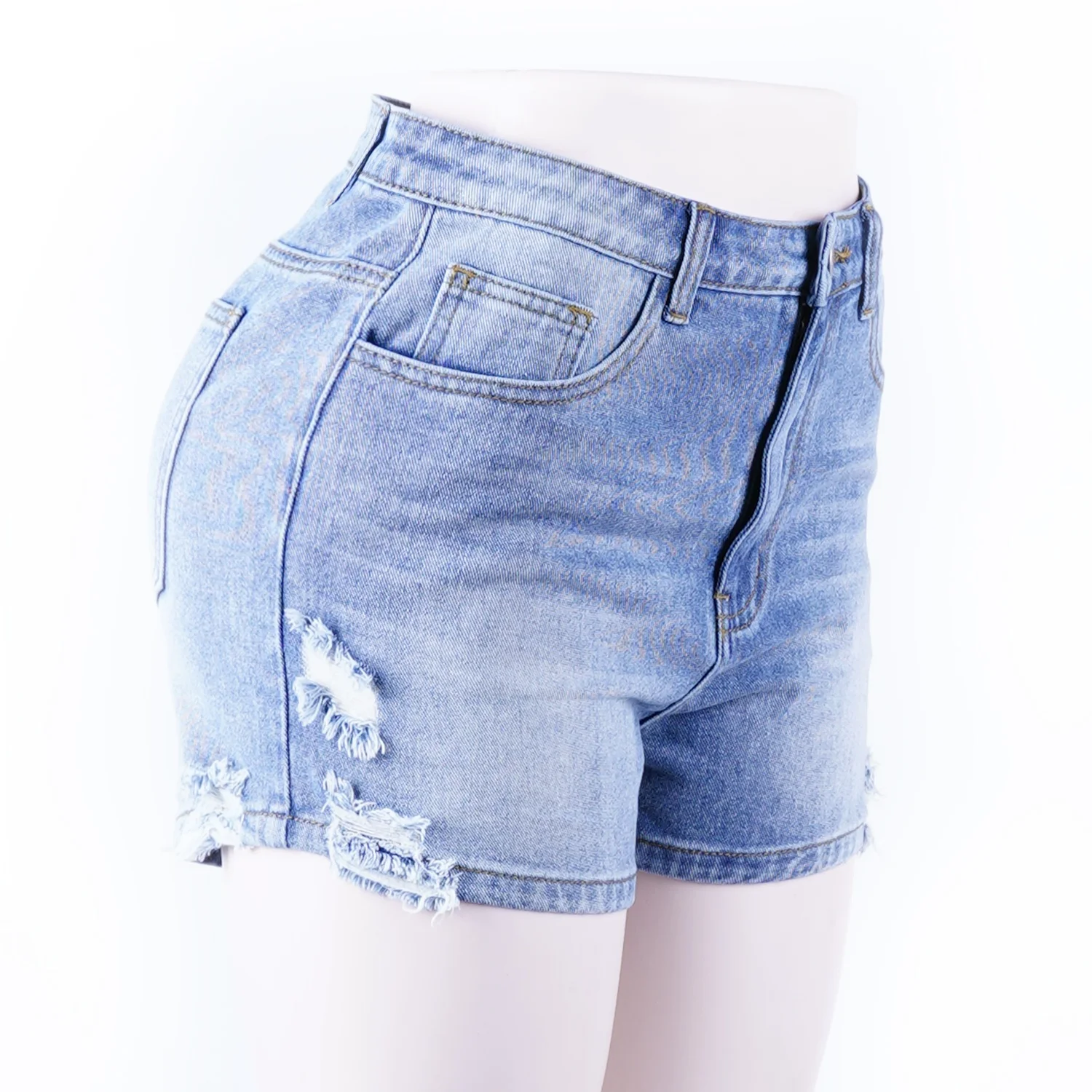 

SKYKINGDOM OEM service women denim shorts sexy ladies jeans shorts skinny women jean ripped shorts, Blue