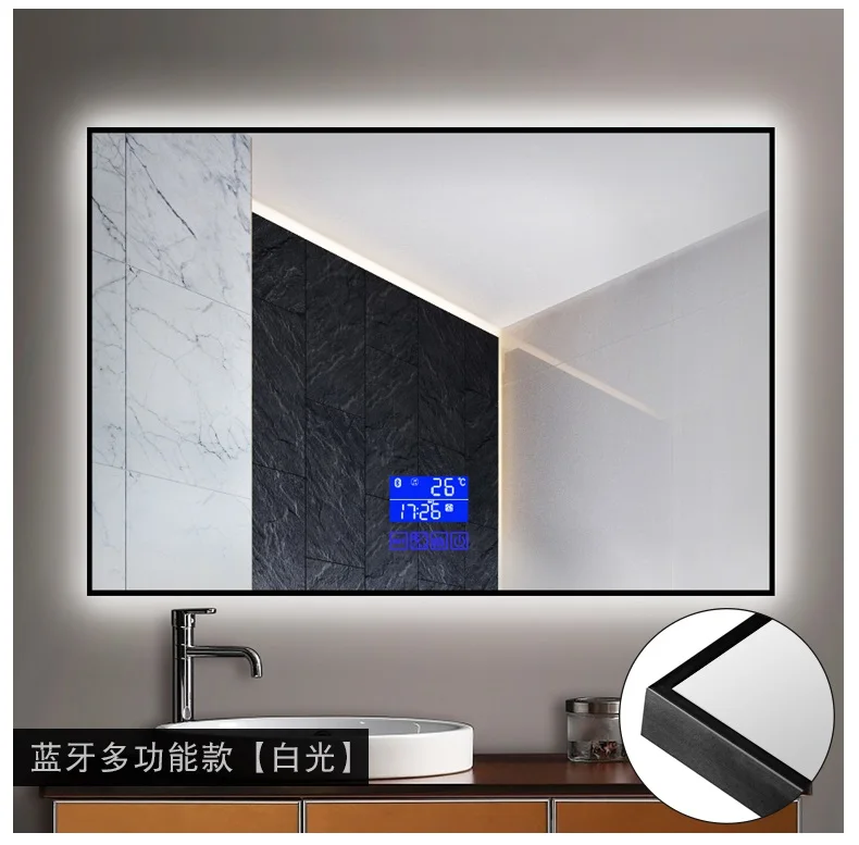 Factory Price Luxury Hotel Led Bathroom Mirror Bluetooth Radio