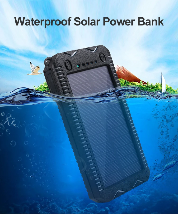 Cigarette Lighter Waterproof 10000mAh Solar Power Bank - ANKUX.COM