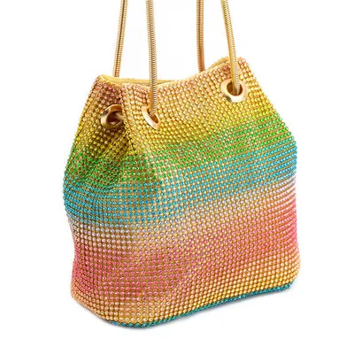 

Colorful Rainbow Full Rhinestone Handbags Crystal Party Evening Cluches Bags/