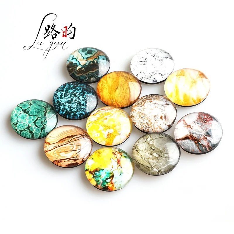 

25mm personalized glass rocky lines refrigerator magnet set