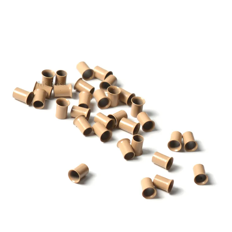 

Customize  flare edge copper micro beads link tube hair ring accessories