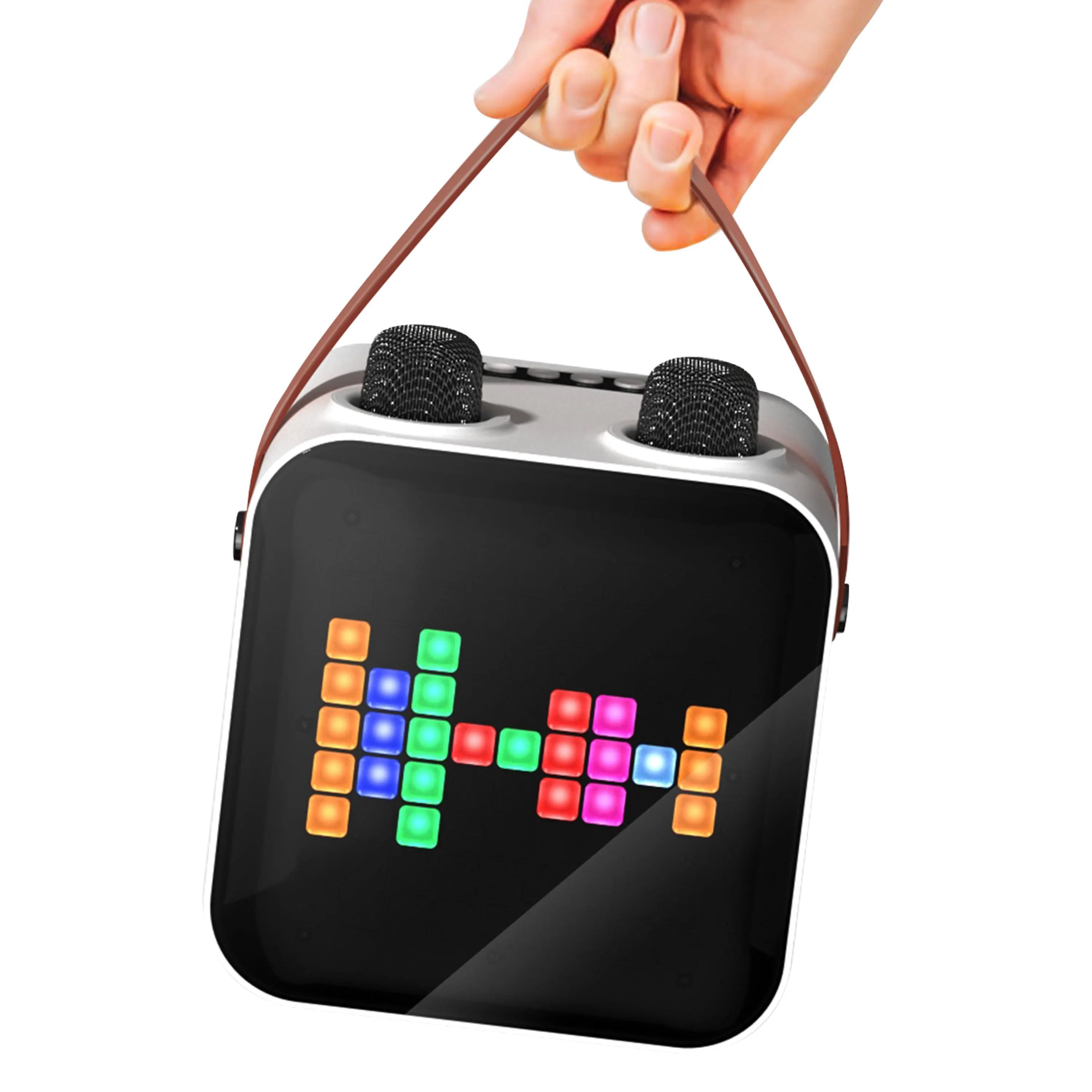 SDRD SP100 Karaoke-Lautsprecher mit zwei Mikrofonen