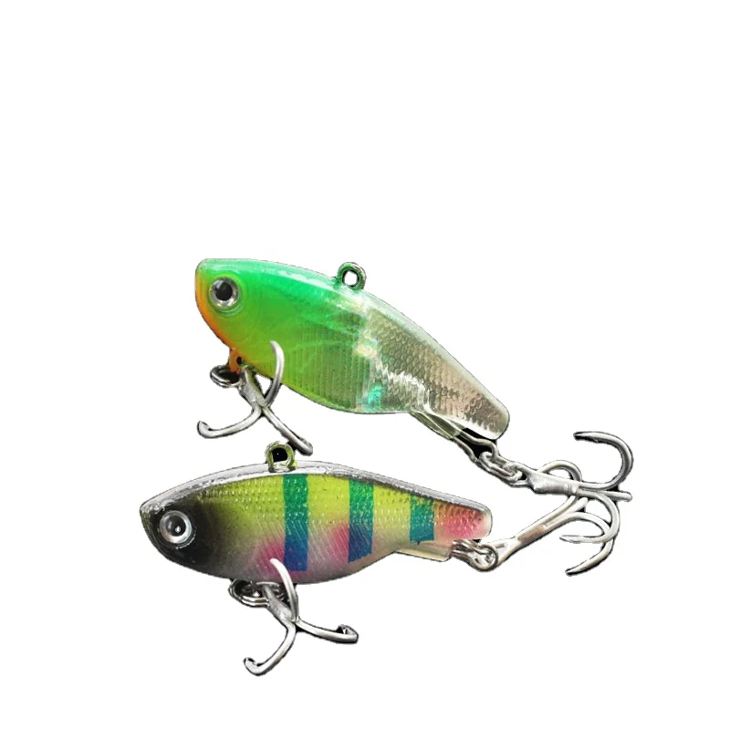 

Soft bait Vib lure 4.5cm5.5g minnow Lead fish Vibrating With treble jigg hook winter whopper plopper fishing, 5 color