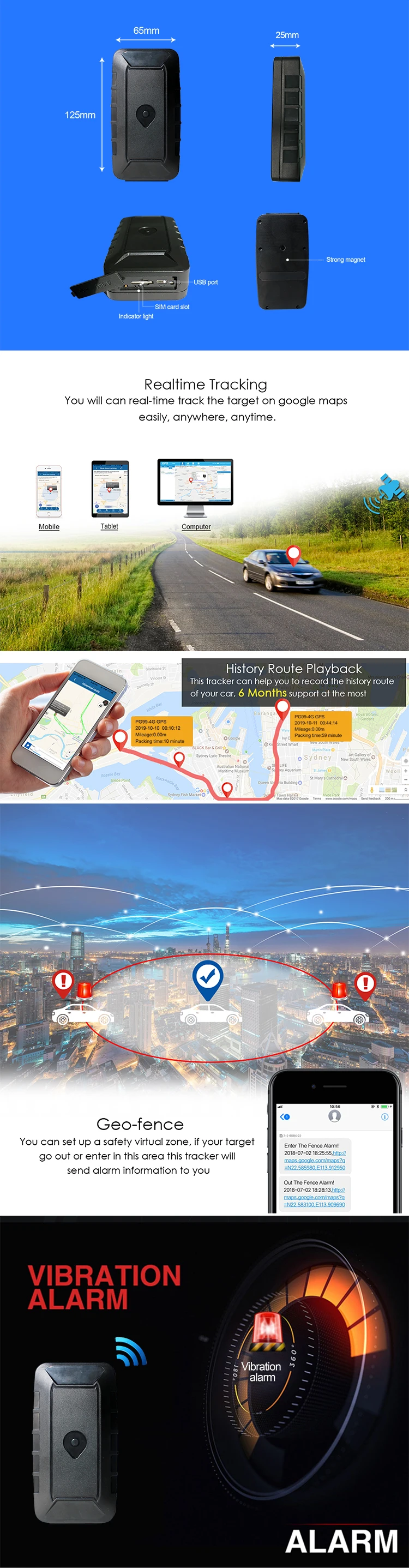 2g/3g/4g Vehicle Gps Tracker With Waterproof Design,12000mah