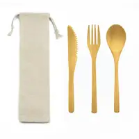 

biodegradable bamboo travel cutlery kit in stock cutlery 3 in1