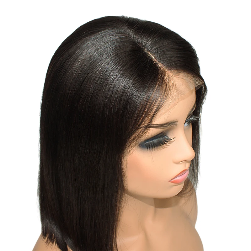 

100% human hair short bob lace front wig brazilian pixie cut human hair wig