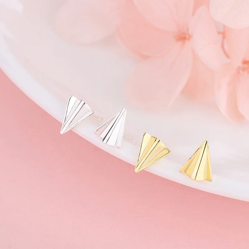 

Fine jewelry 100% 925 Sterling silver paper plane earrings both men and women