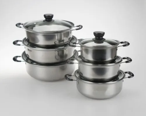 
Hot Sale Promotion Gift HAPPY BARON 12pcs Stainless Steel Cookware Set 