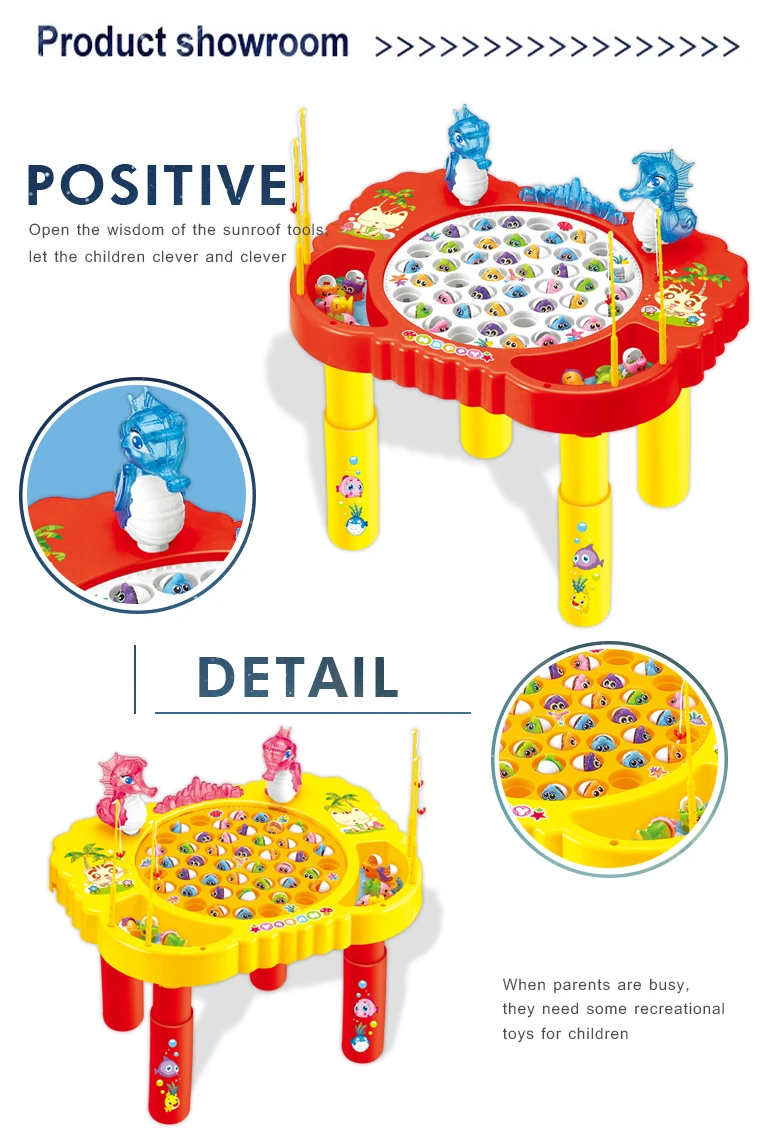 Musical light kids summer indoor funny playing set plastic electric fishing toy