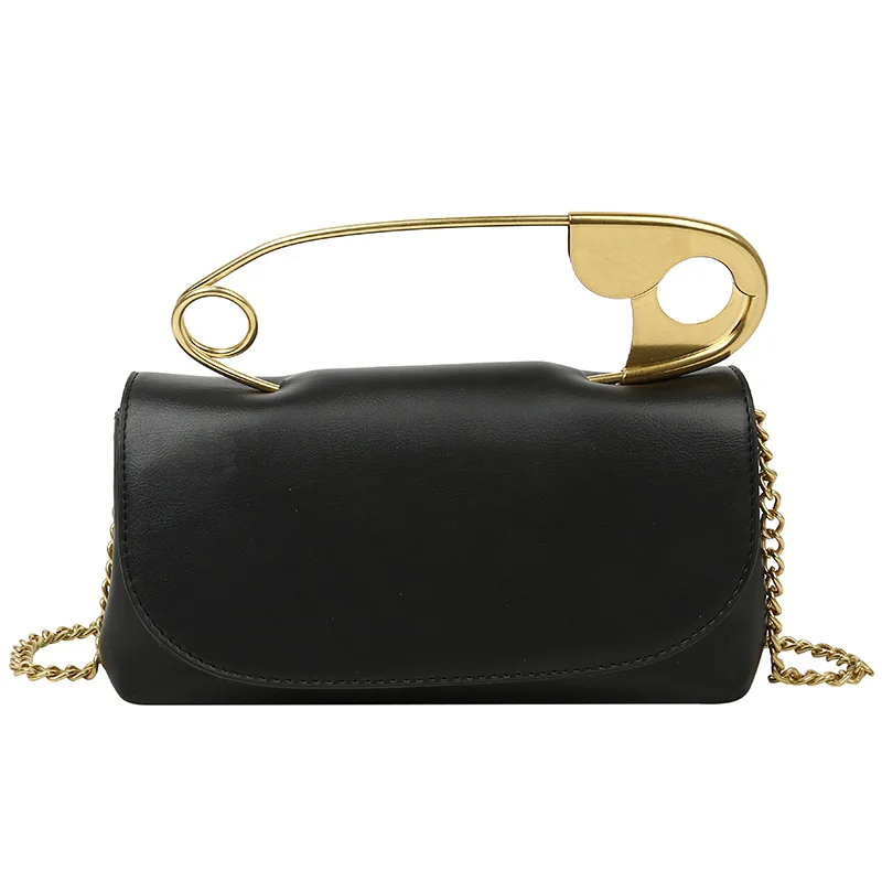 

2021 New paper clip bags design retro underarm high texture chain crossbody purses and handbags for women