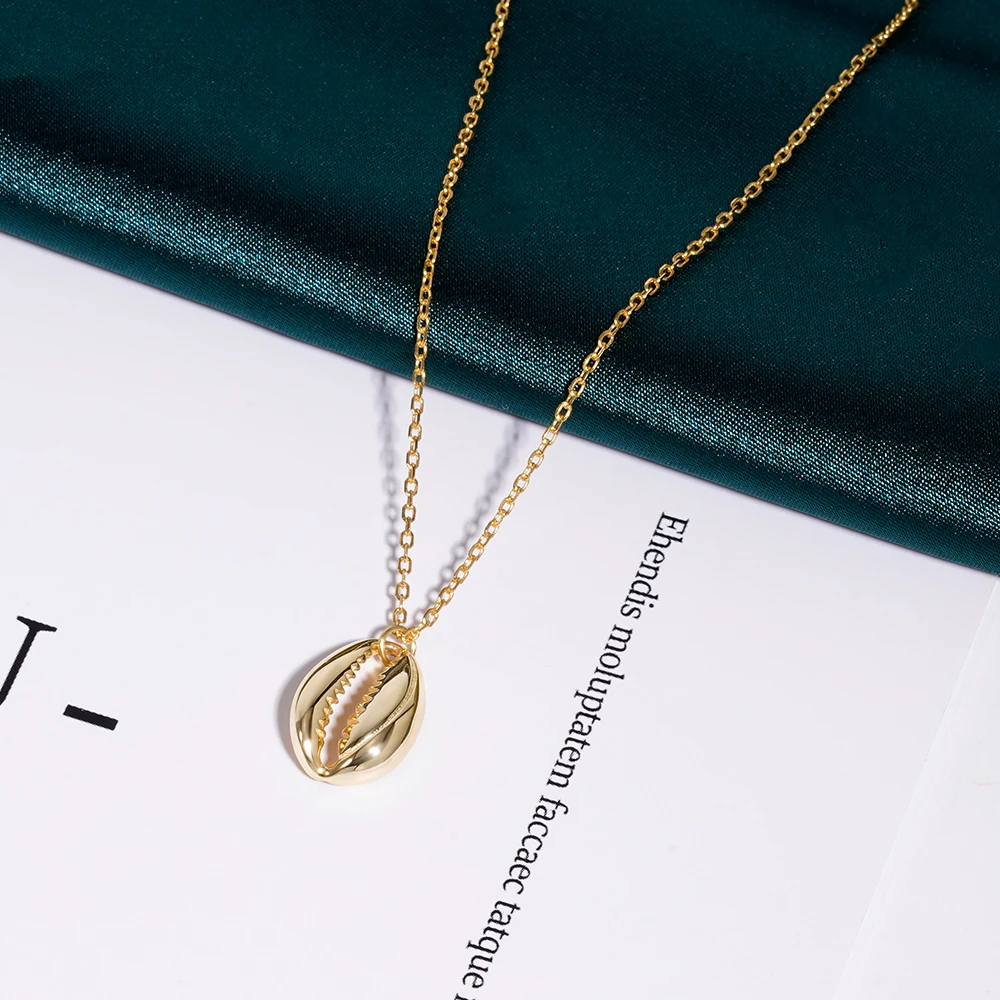 

New Arrival 925 Sterling Silver 18k Gold Plated Jewelry Shell Necklace For Women