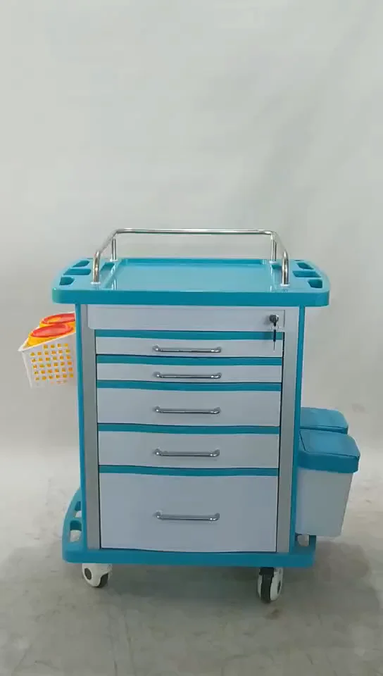 High Quality Abs Medical Iv Cart Infusion Trolley With Draws For