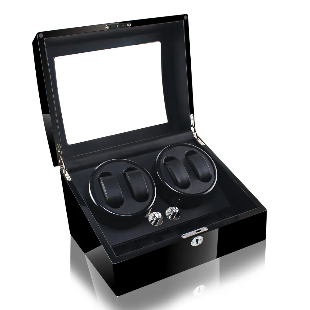

4+6 Time partner wooden System Automatic Luxury watch winder Mechanical Watch box, Black