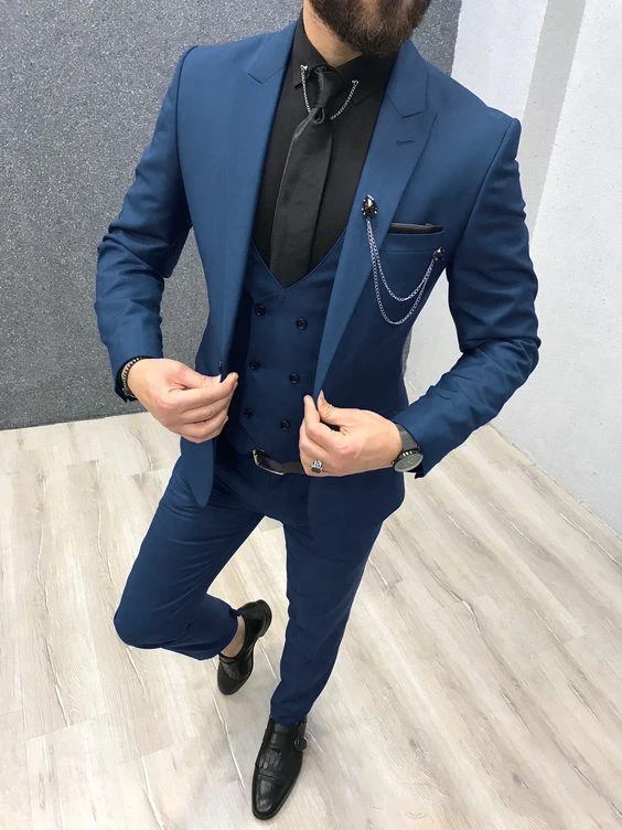 Ll116 2022 Three Piece Royal Blue Men 