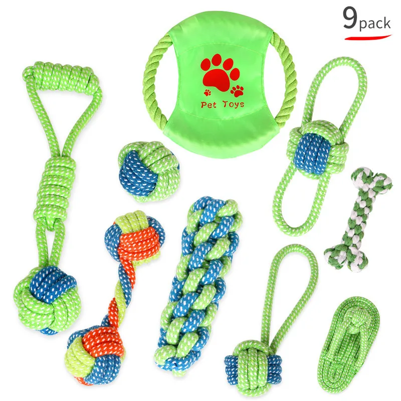 

Pet Supplies Cotton Rope Cat Dog Knot Bite Resistant Teething Toy Set, As the pic can see