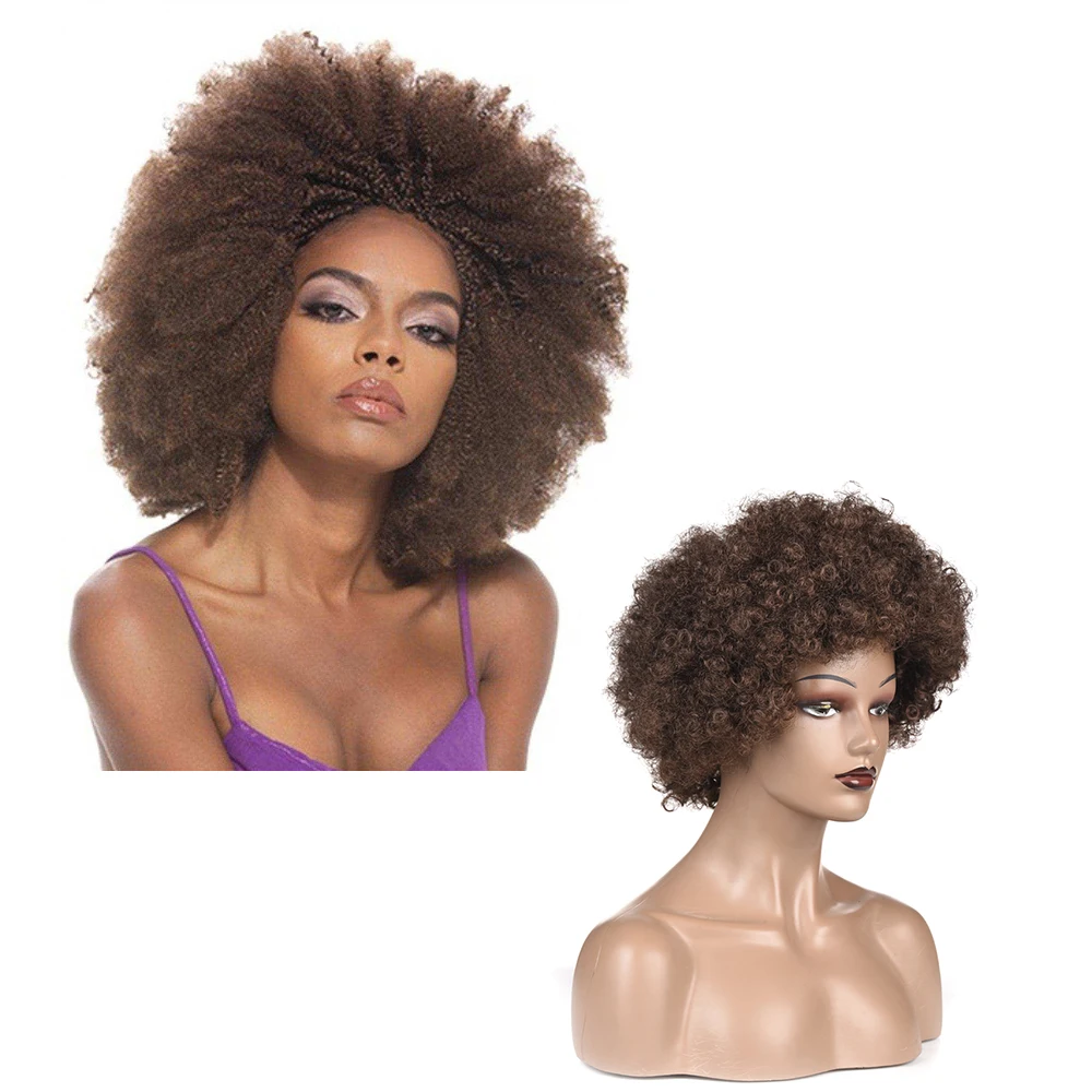 

Onst Afro Wig Women Short Fluffy Hair Wigs Women Kinky Curly Synthetic Hair for Party Dance Cosplay Wigs with Bangs for Black