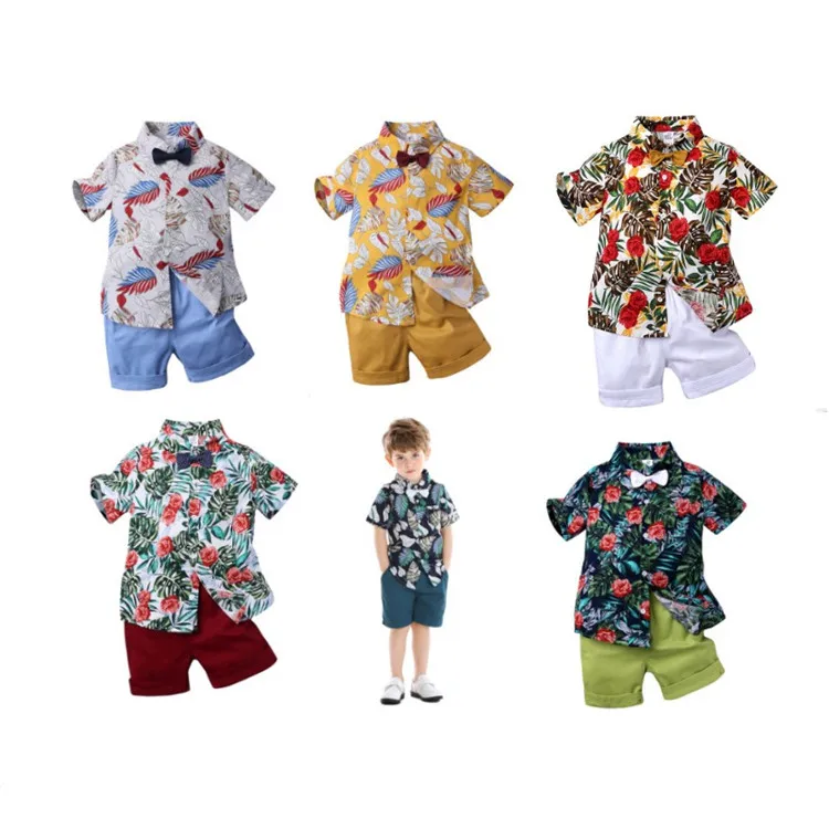

YBS46 Boys Clothing Sets Summer Baby Boys Clothes Suit Gentleman Style Wedding Shirt +Pants 2pcs Clothes for Boys Summer Set, As the picture show