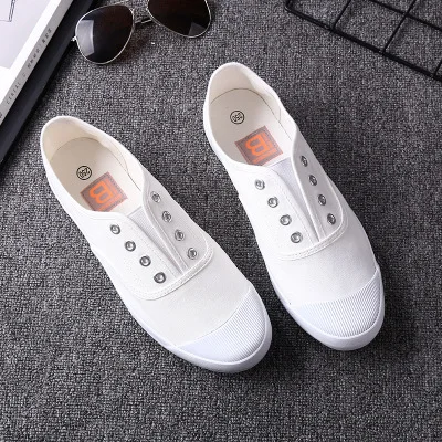 

New Canvas Shoes Male Students Breathable All-match White Shoes Youth Non-slip Sneakers Flat Heel Men's Casual Sneakers