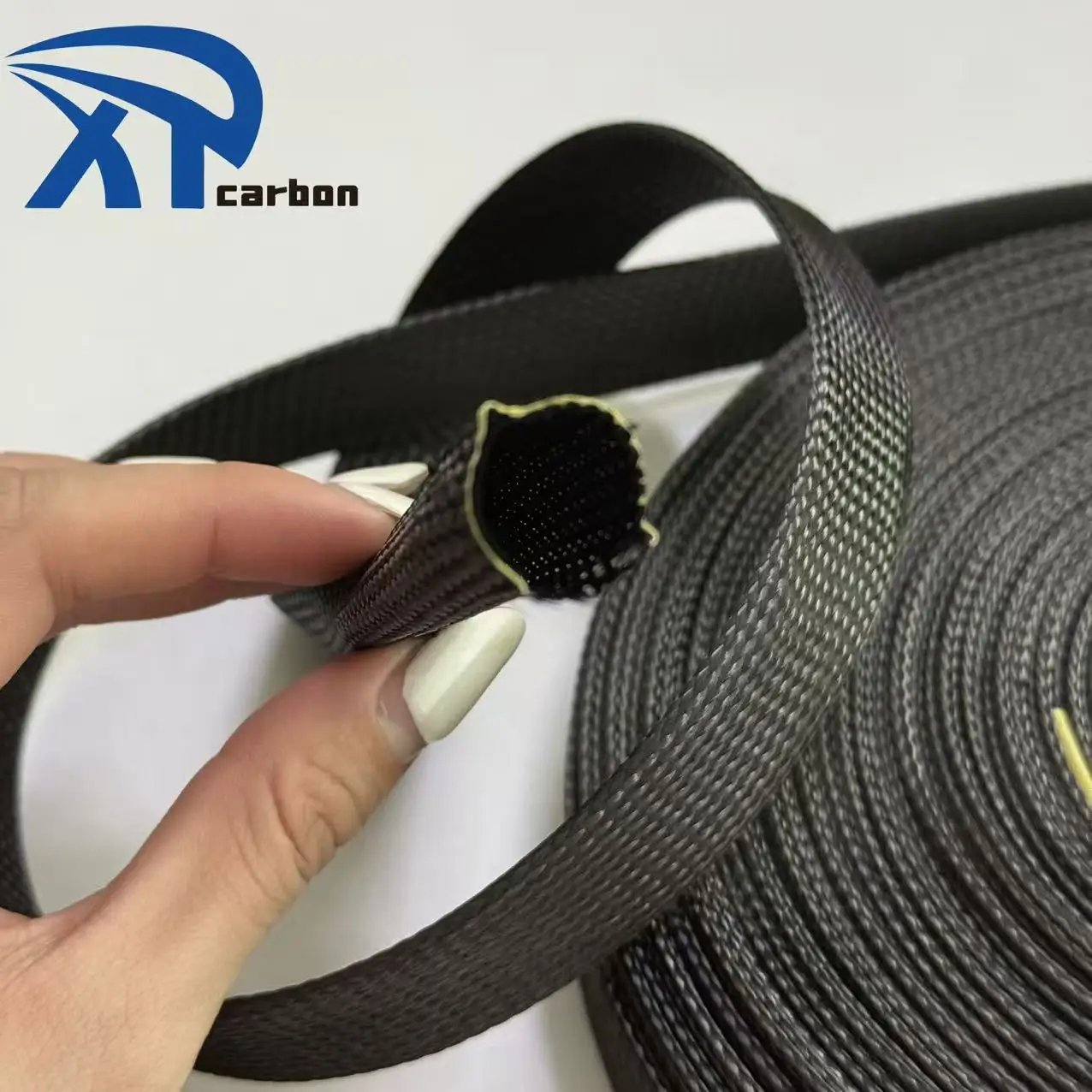 Hot Selling Product 25mm Heat Resistant Carbon Fiber Braided Sleeve Steel Piping As Sleeves