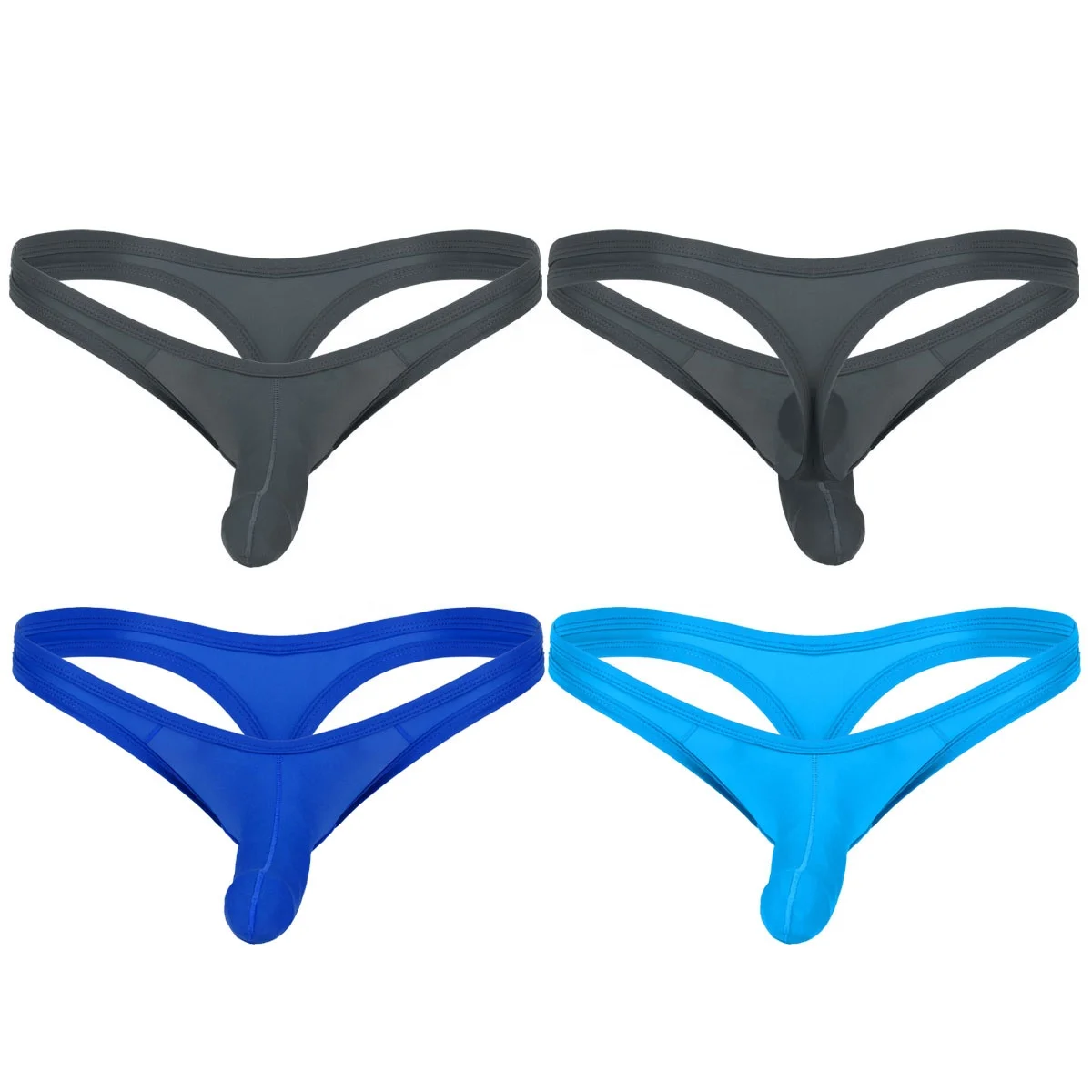 

Men's Underwear Gay Sexy Low Rise Open Crotch G-string With Closed Penis Sheath Jockstrap Thong Briefs Underwear