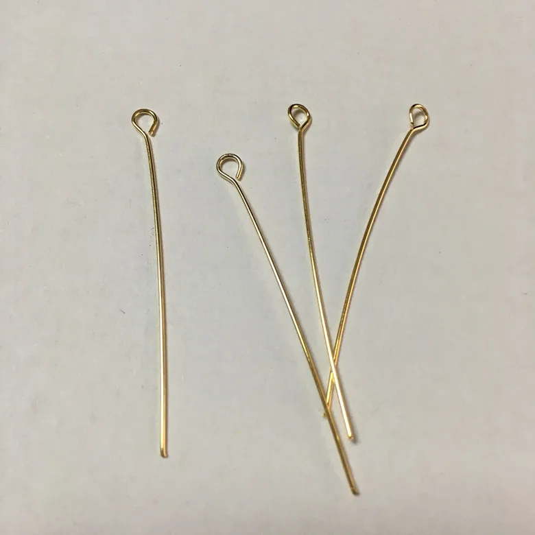 

Wholesale accessories findings 24k 3-layer thick real gold plated "9" word eye pins for jewelry making DIY