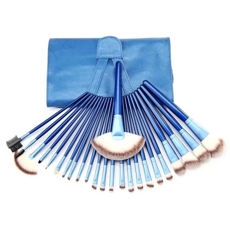 

24 pcs/set Professional Makeup Brushes Blue Cosmetic Brush Multipurpose Beauty Tools Brush Sets brochas