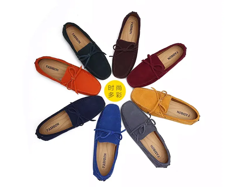 

Wholesale OEM slip-on large size men leather loafer shoes,cow suede driving shoes moccasins