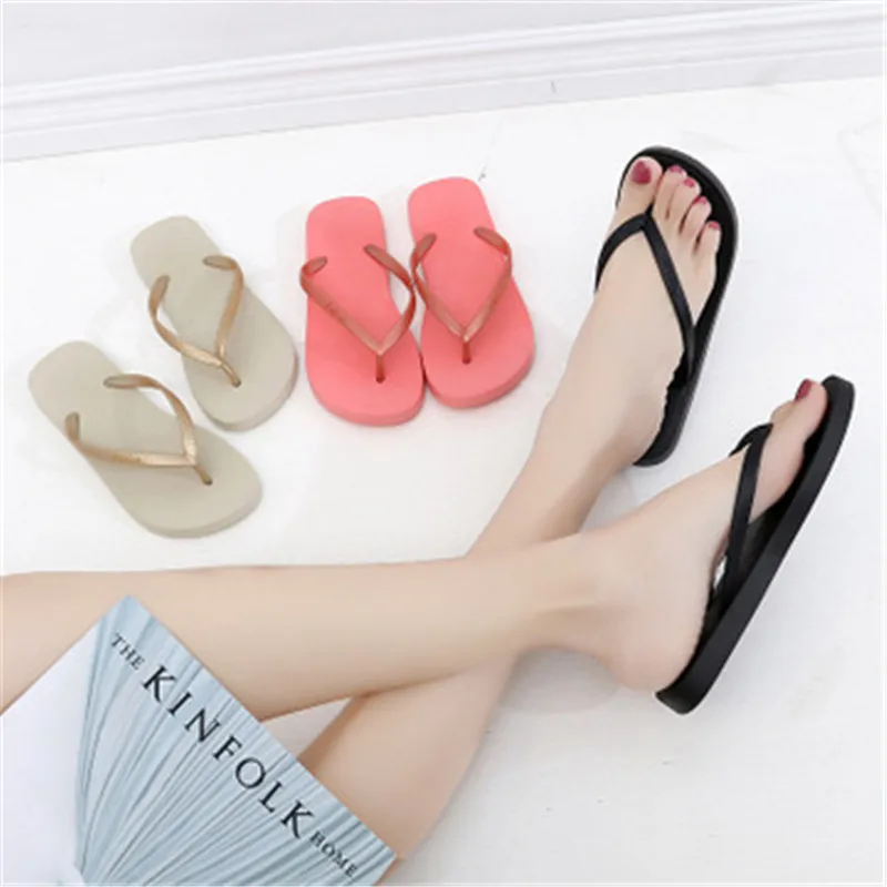 

Women's Summer Couples Flip-flops Men's Outdoor Non-slip Beach Sandals Splint PVC Flip Flops, As the picture display