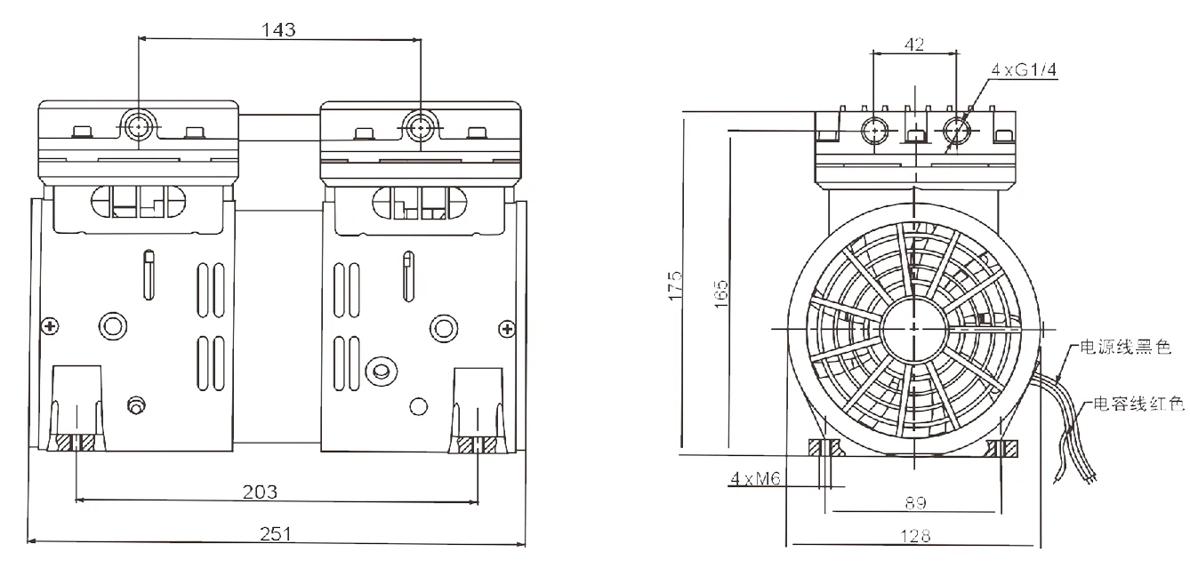 Oilless Vacuum Pump Lab Oil Free Piston Mute Vacuum Pump 350w 360w 92