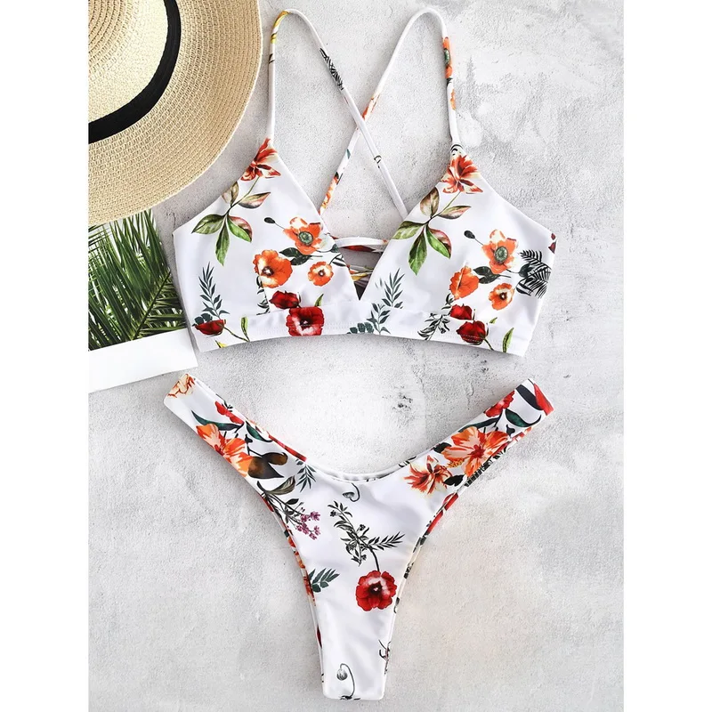 

floral print halter top young hot girls xxx ready to ship triangle sport high waisted set string wholesale bikini swimwear